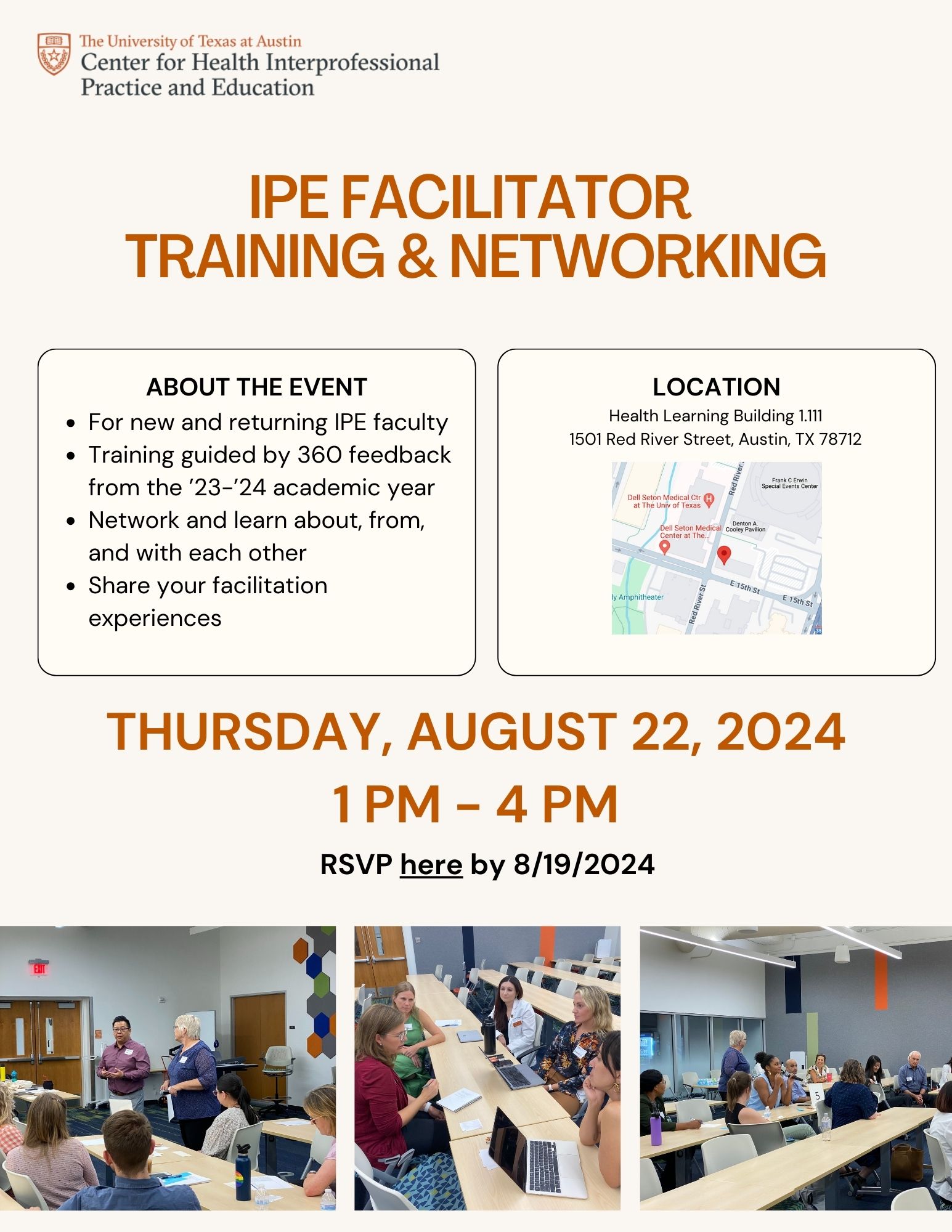 IPE Facilitator Training and Networking Information for August 22, 2024 event