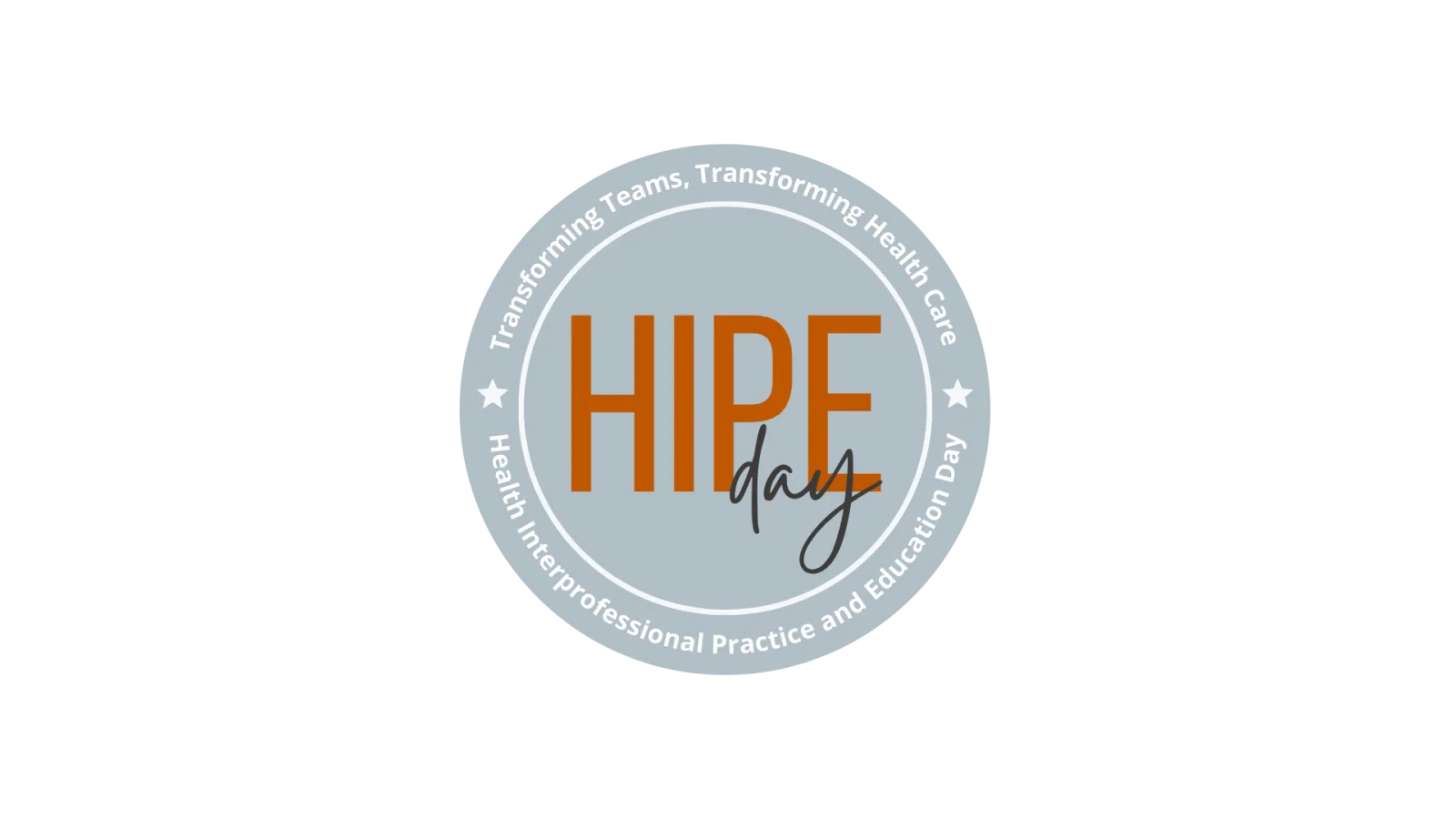 Health IPE Day Health IPE Day gray circle with orange writing