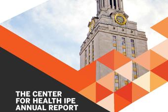 Image of the 2021-2022 annual report cover with the UT tower prominently displayed.