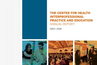 Image of the cover of the 2023-2024 annual report with pictures of students participating in activities 