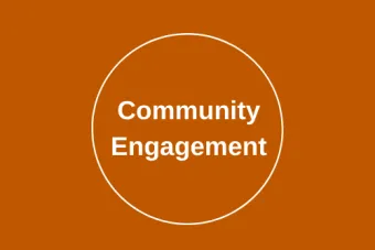 Community Engagement in orange box