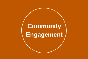 Community Engagement in orange box