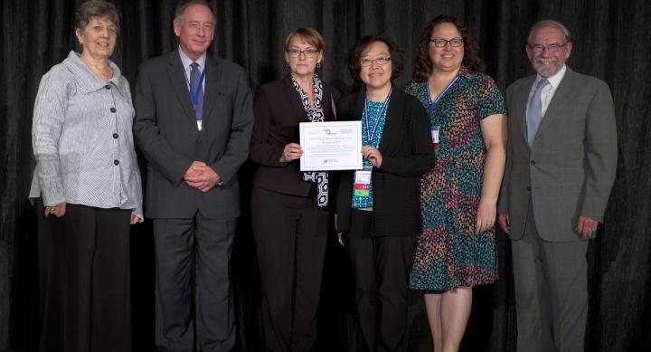 From left: Barbara Brandt, PhD; David Farmer, PhD, LPC, LMFT; Kim Hoggatt Krumwiede, PhD; Veronica Young, PharmD, MPH; Christine Kaunas, MPH; George E. Thibault, MD Veronica Young and Texas IPE Consortium members